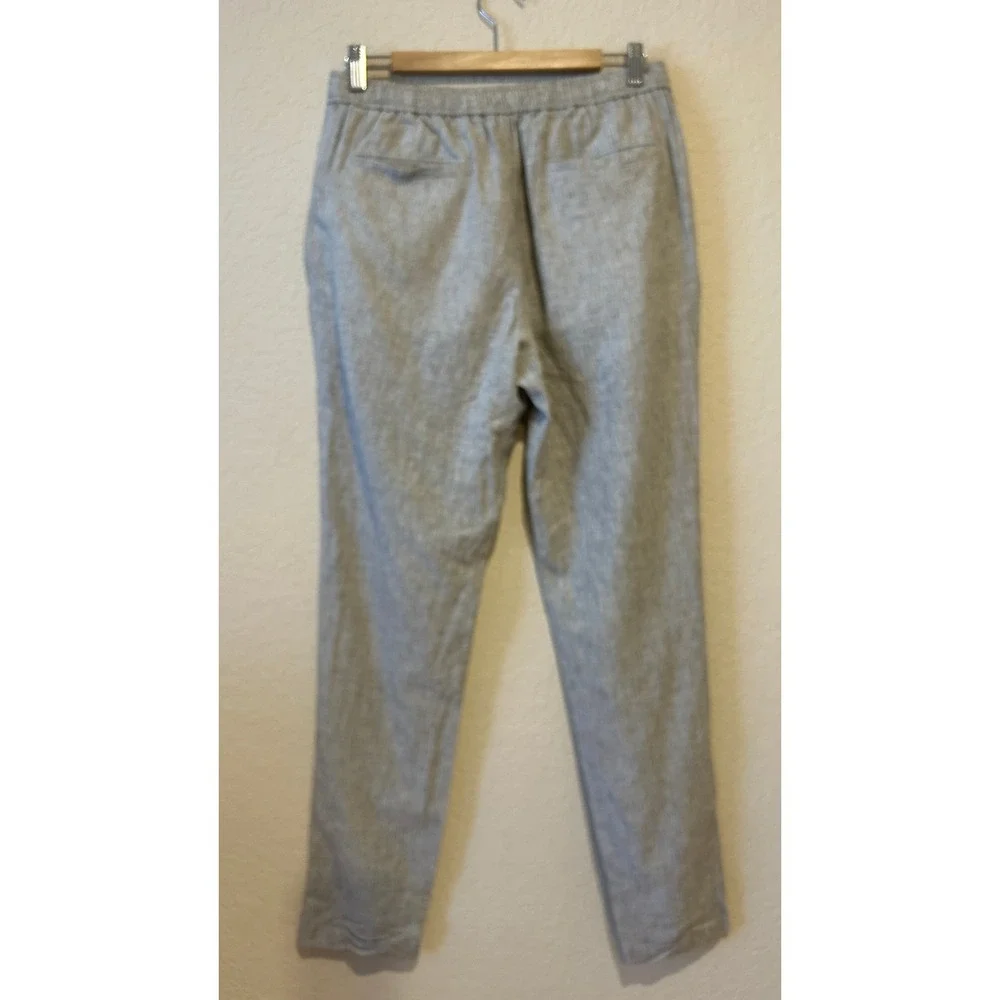 14th & Union Mens Slim Fit Pants Sz M Gray Linen Blend Drawstring Resort Preppy